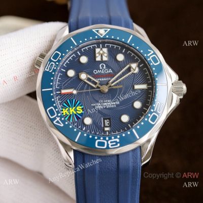 Omega Diver 300m James Bond Limited Edition Watch Blue Spiral Dial
